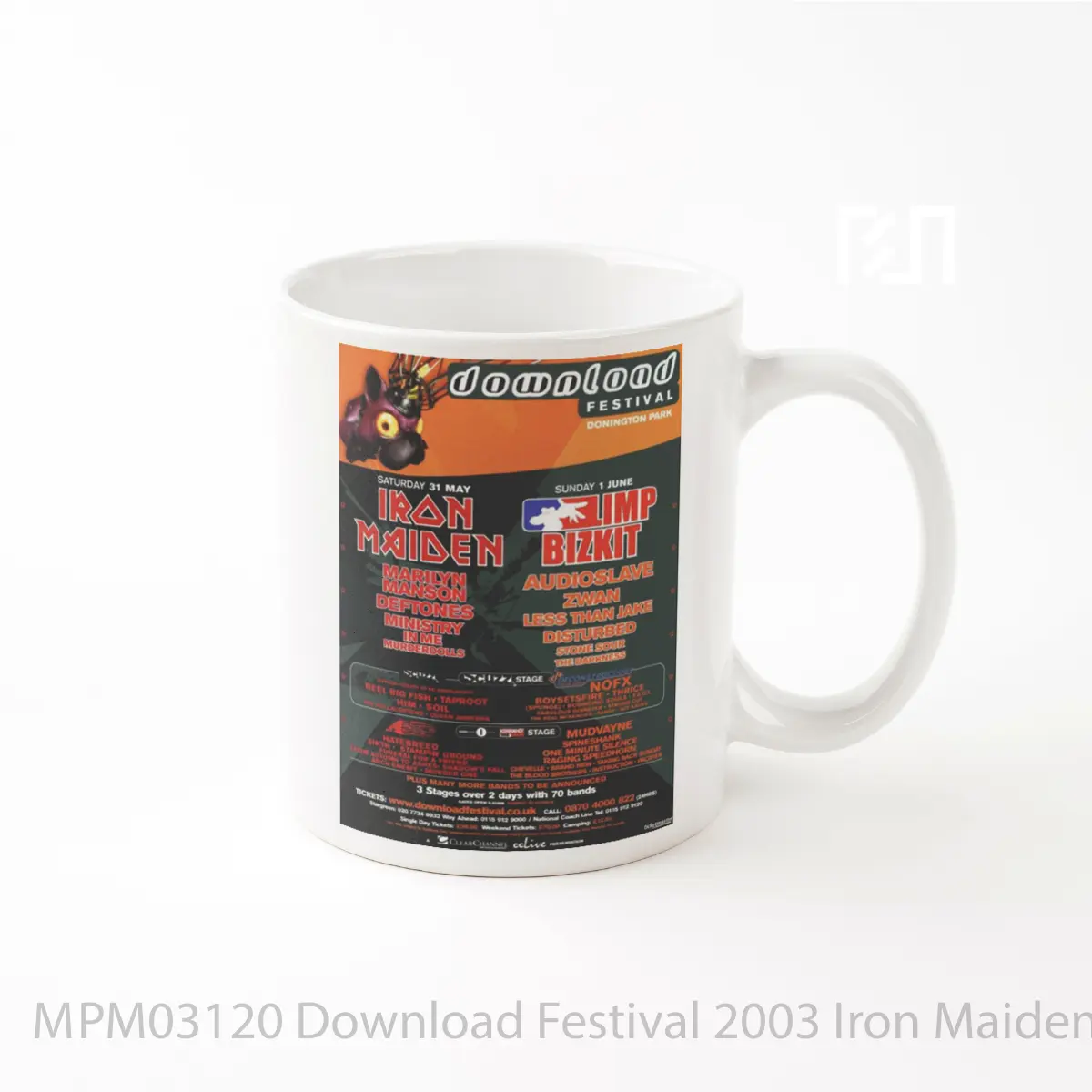 Mug Download Festival 2003 Iron Maiden Limp Bizkit MPM03120
