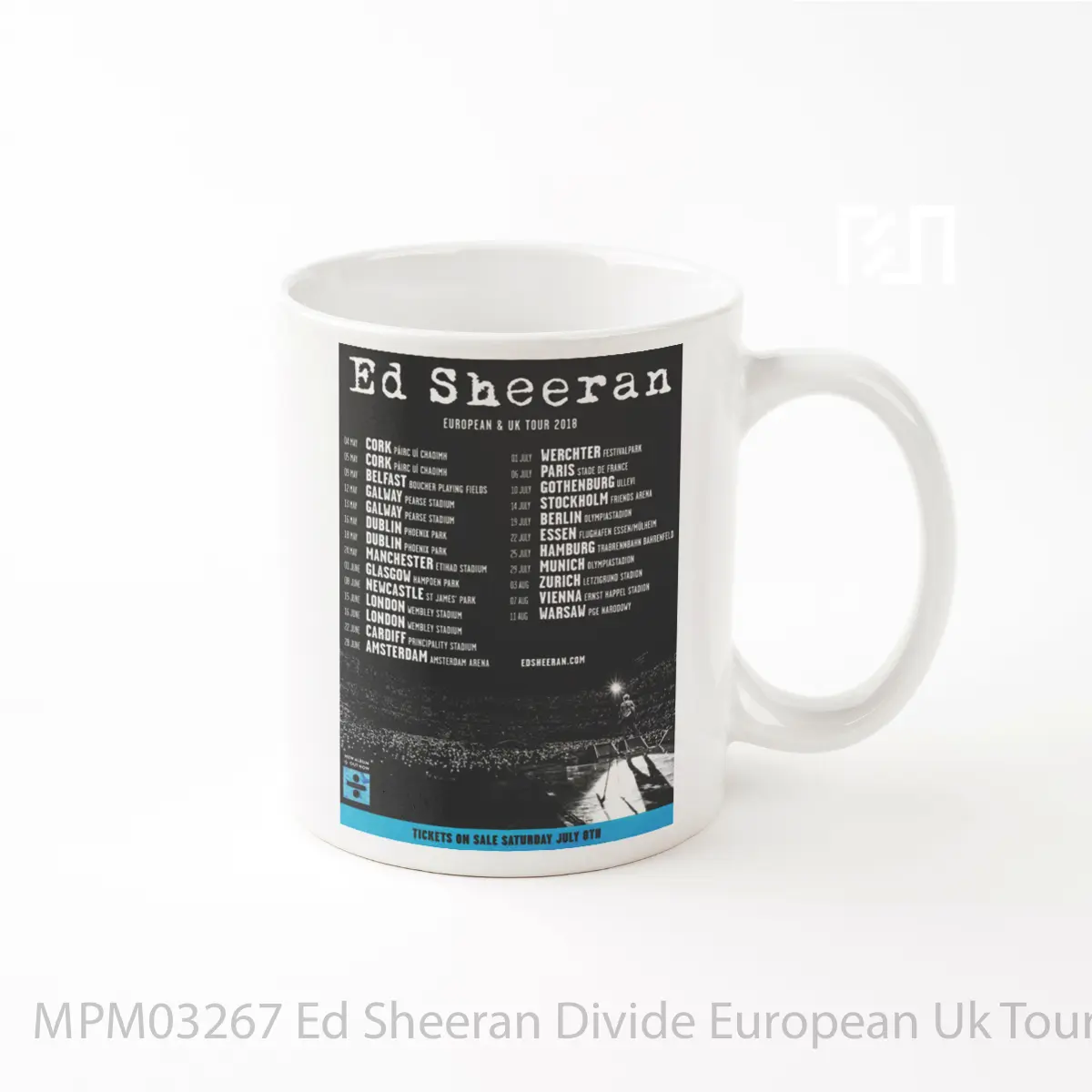 Mug Ed Sheeran Divide European Uk Tour 2018 MPM03267