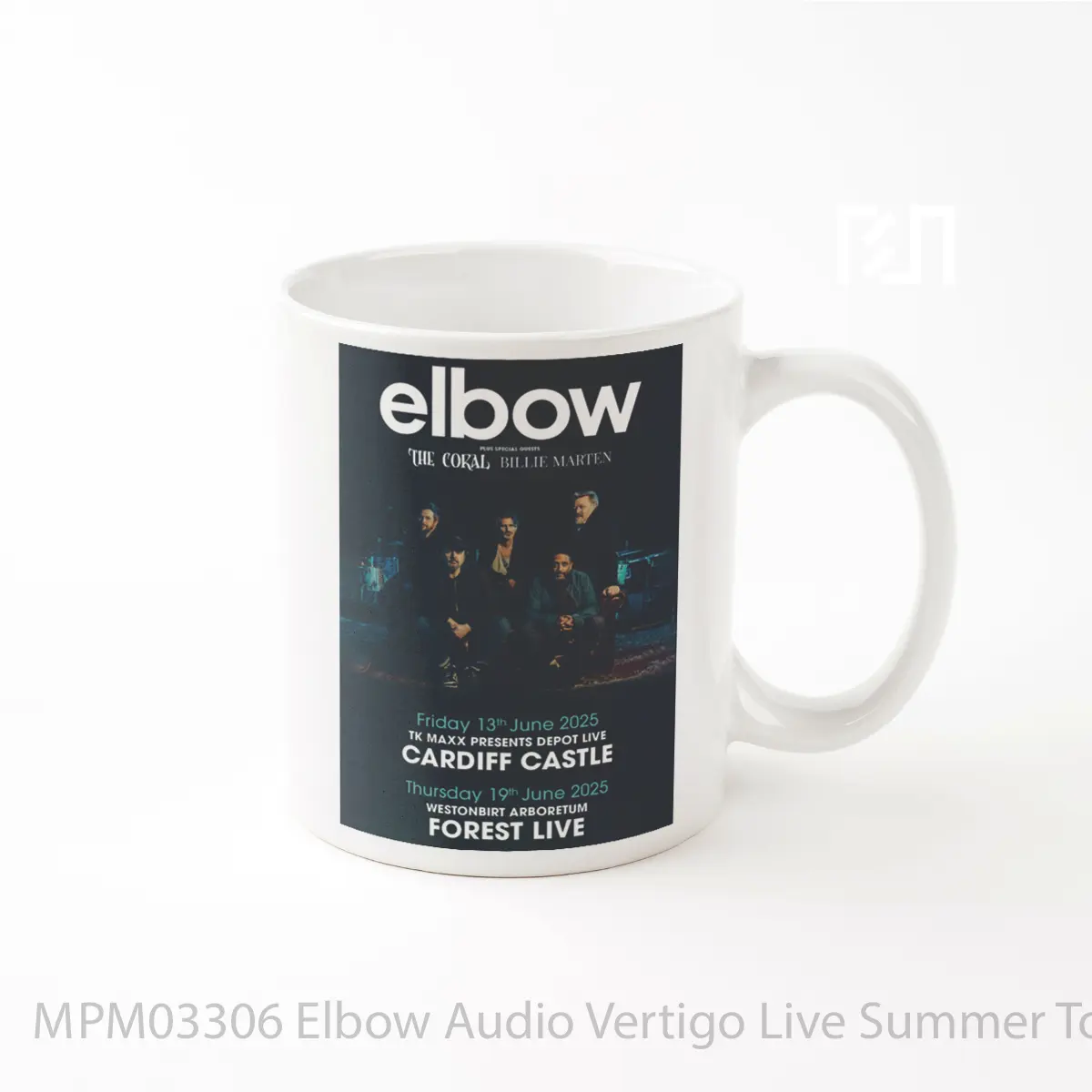 Mug Elbow Audio Vertigo Live Summer Tour 2025 Cardiff Castle Westonbirt MPM03306