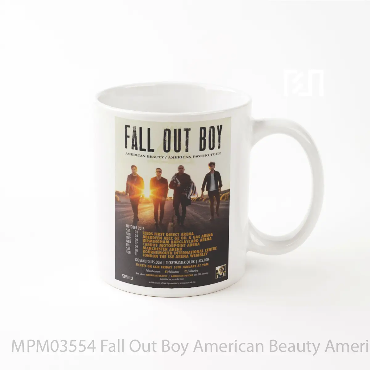 Mug Fall Out Boy American Beauty American Psycho Uk Tour 2015 MPM03554
