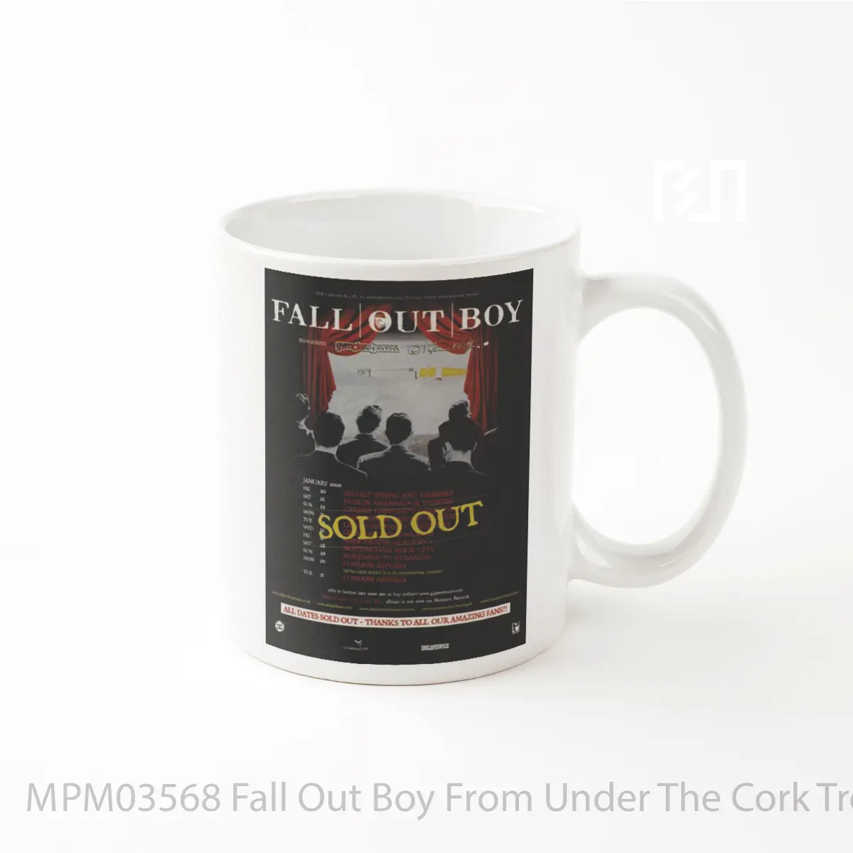 Mug Fall Out Boy From Under The Cork Tree 2006 Uk Tour MPM03568