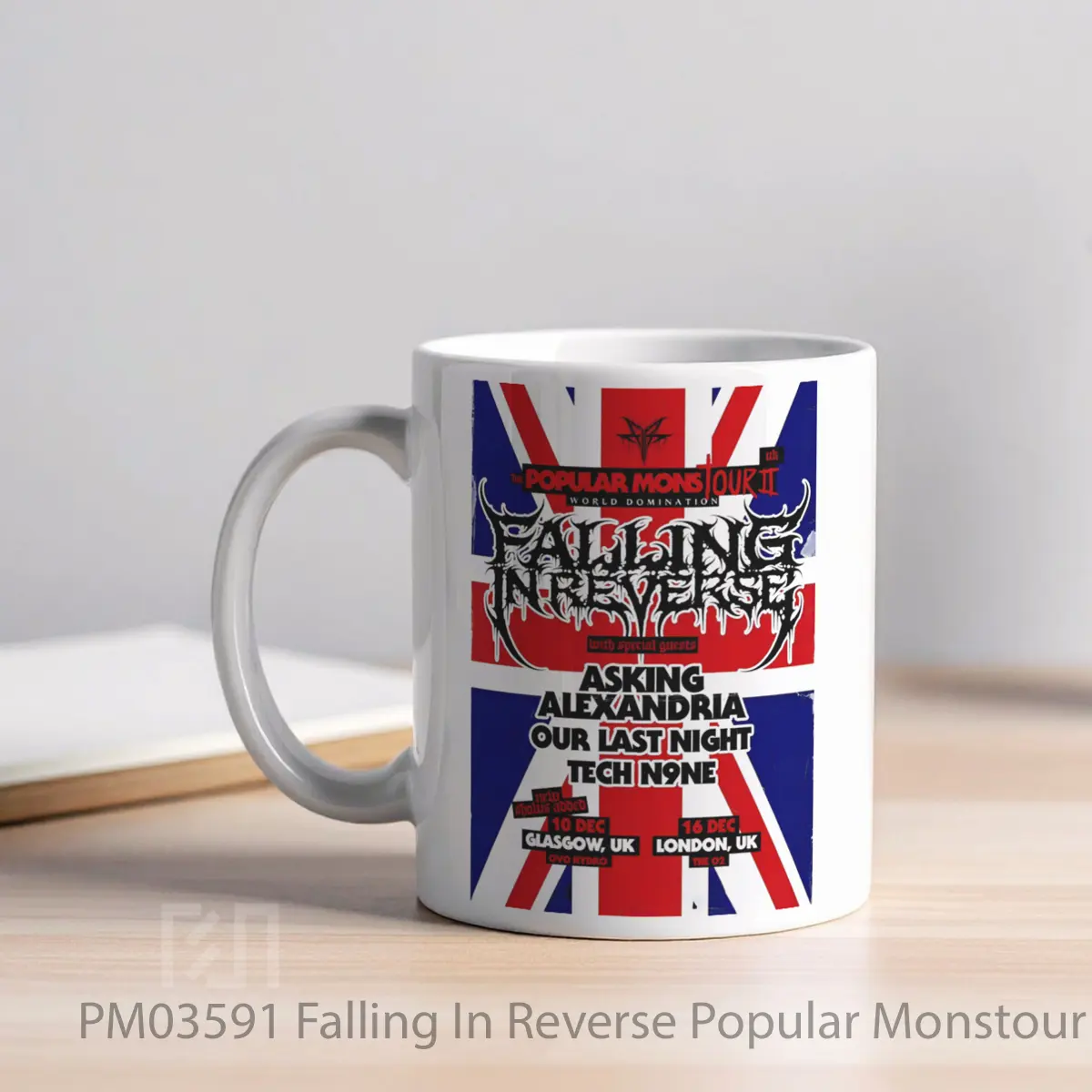 Mug Falling In Reverse Popular Monstour 2024 Uk Tour P MPM03591 - All-side / Desain
