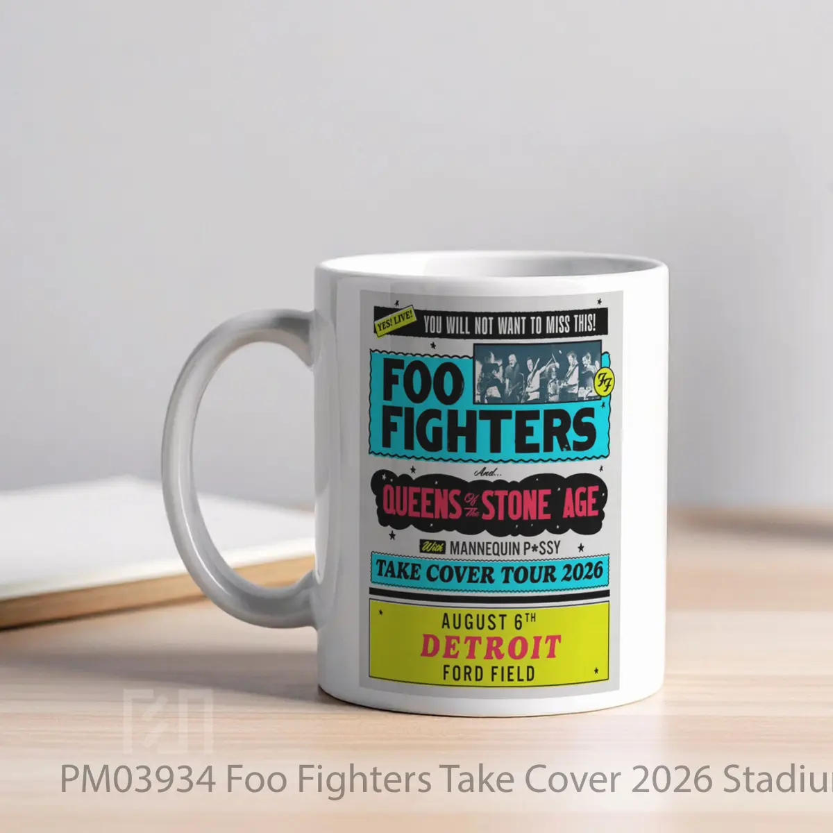 Mug Foo Fighters Take Cover 2026 Stadium Tour Detroit MPM03934 - All-side / Desain