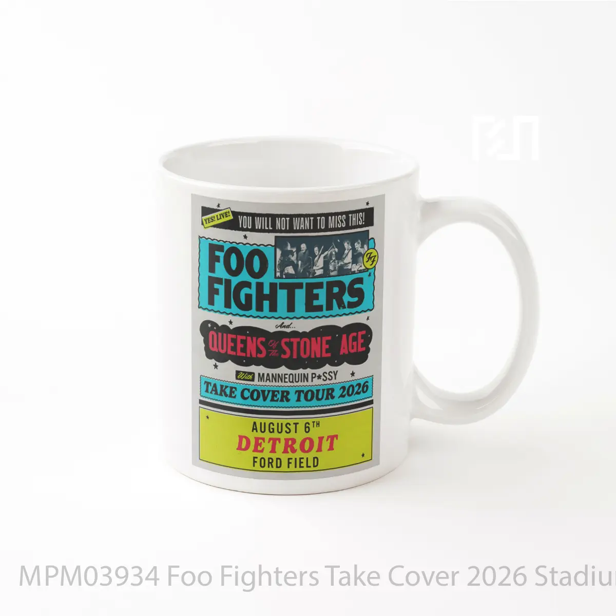 Mug Foo Fighters Take Cover 2026 Stadium Tour Detroit MPM03934