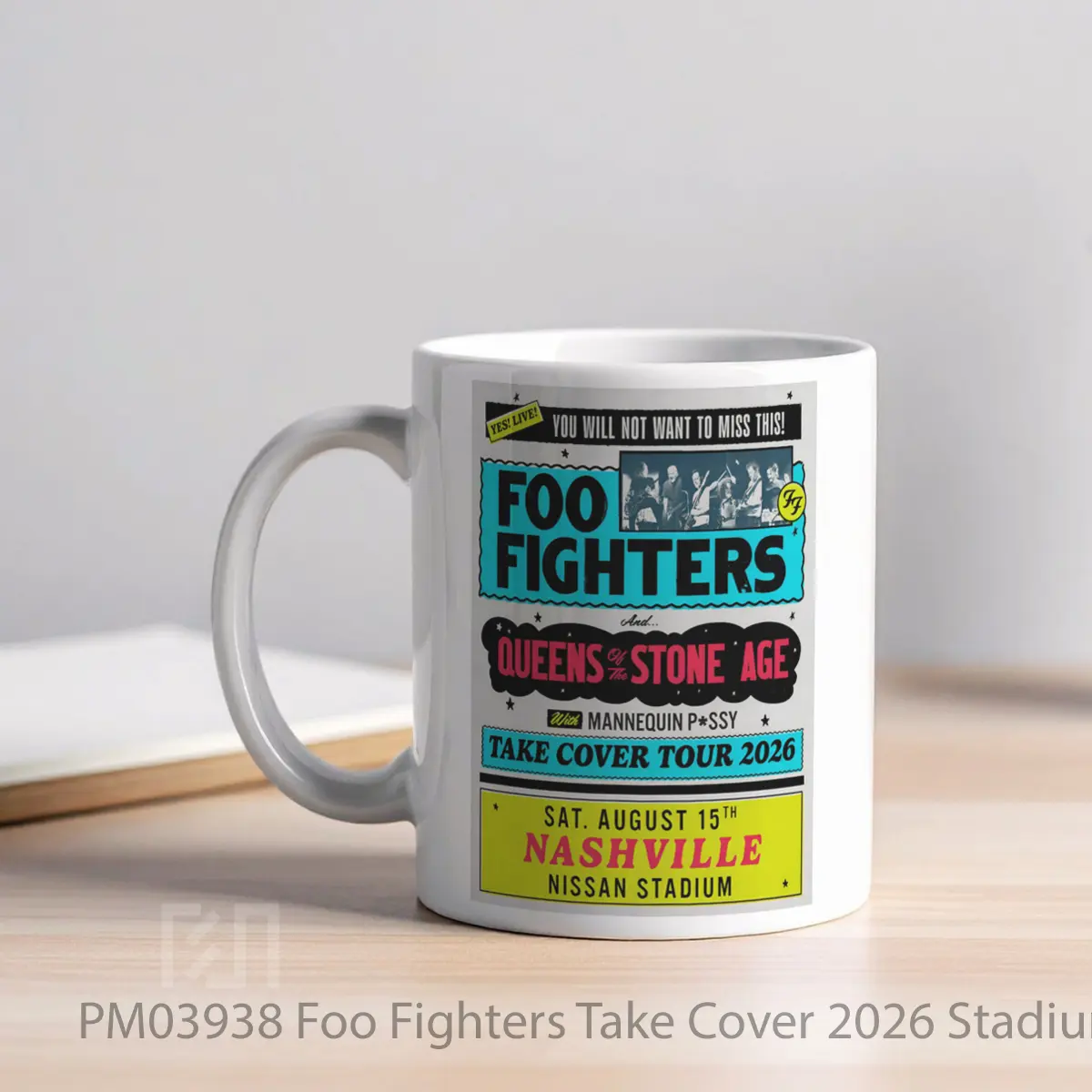 Mug Foo Fighters Take Cover 2026 Stadium Tour Nashville MPM03938 - All-side / Desain