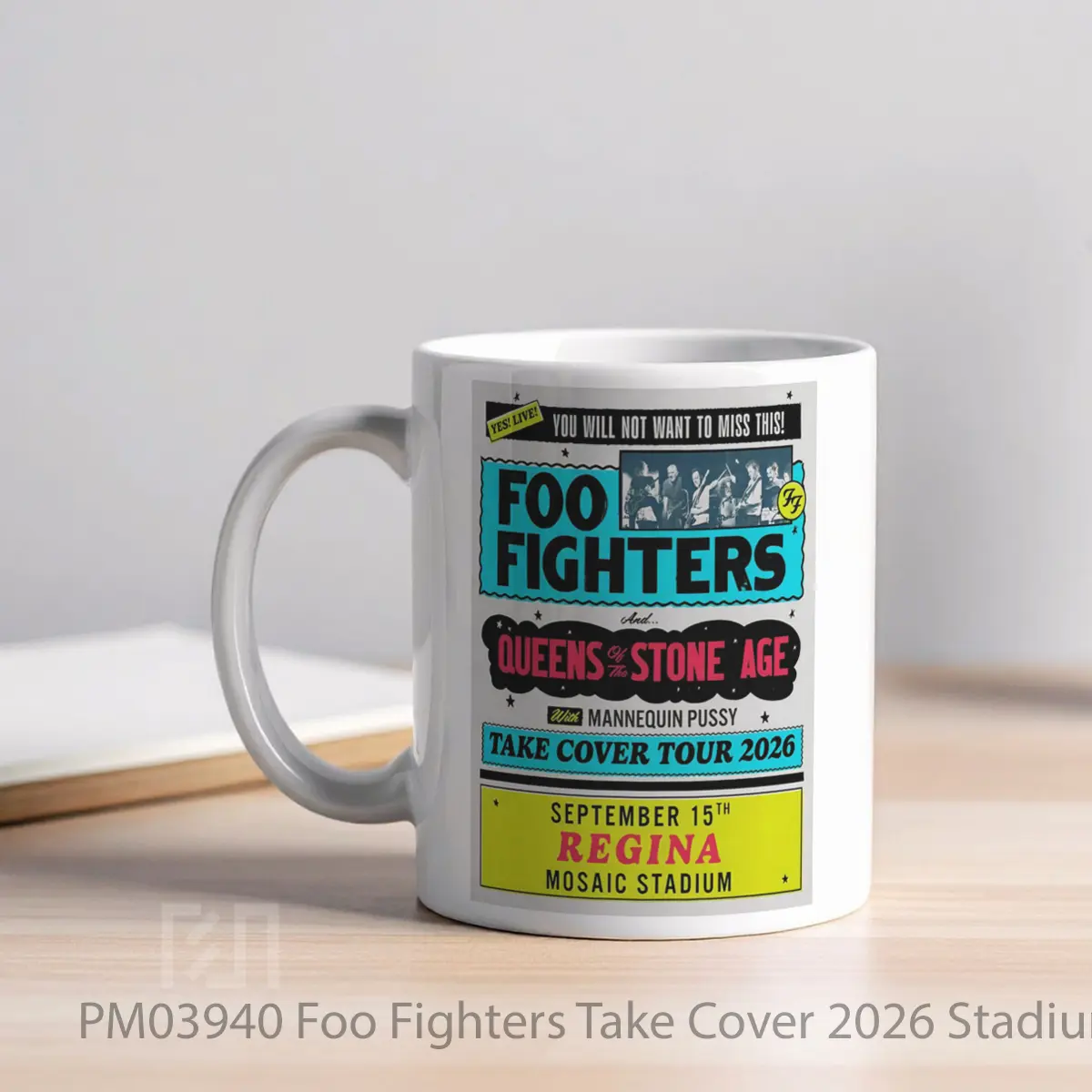 Mug Foo Fighters Take Cover 2026 Stadium Tour Regina Mosaic Stadium MPM03940 - All-side / Desain