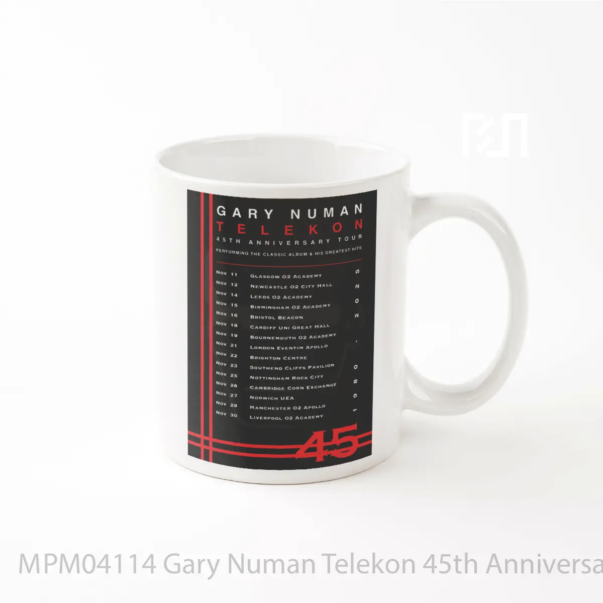 Mug Gary Numan Telekon 45th Anniversary 2025 Uk Tour MPM04114
