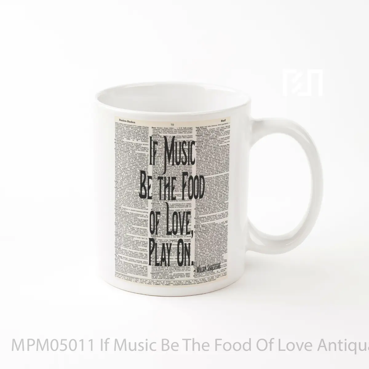 Mug If Music Be The Food Of Love Antiquarian Dictionar MPM05011