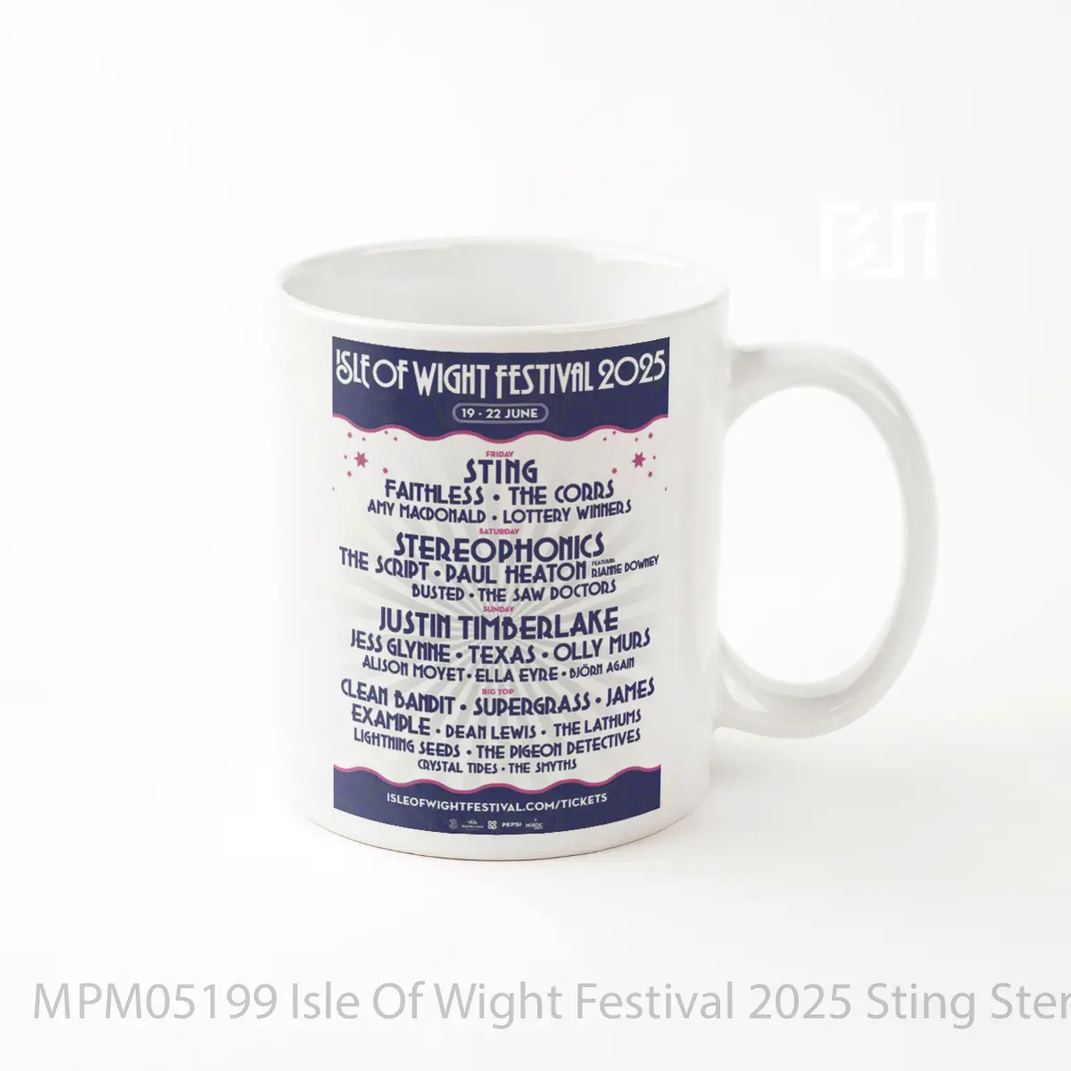 Mug Isle Of Wight Festival 2025 Sting Stereophonics Line Up MPM05199