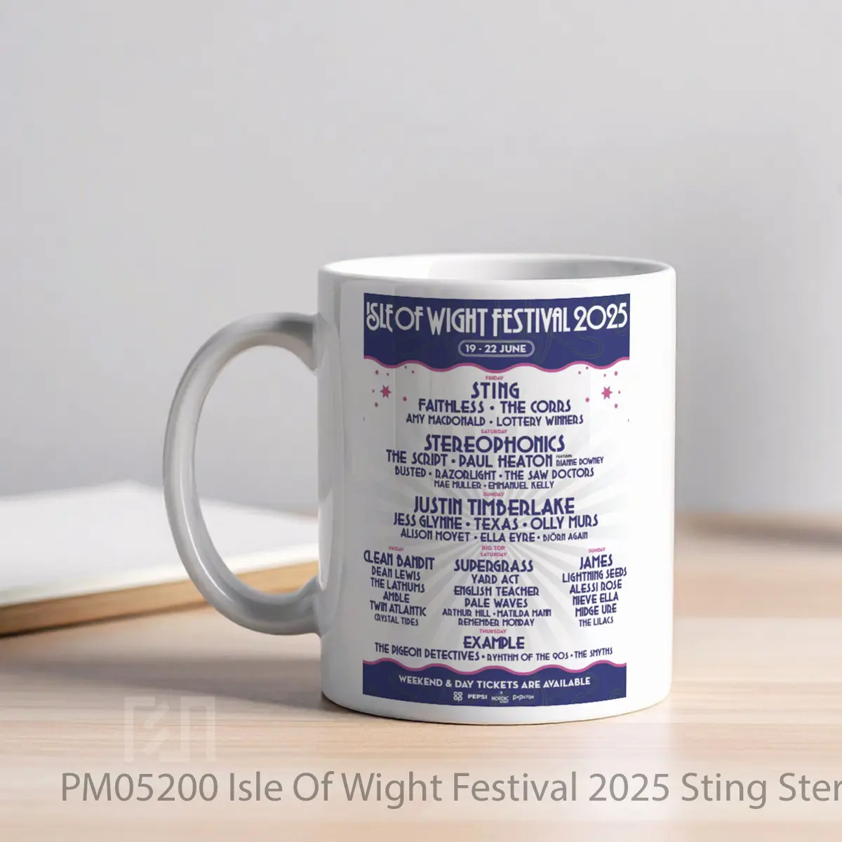 Mug Isle Of Wight Festival 2025 Sting Stereophonics More Line Up MPM05200 - All-side / Desain