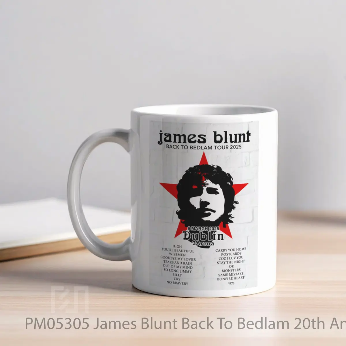 Mug James Blunt Back To Bedlam 20th Anniversary Tour 2025 MPM05305 - All-side / Desain