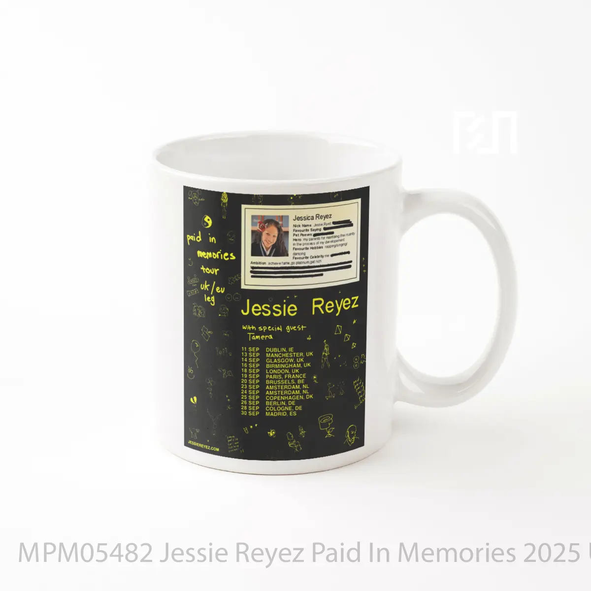 Mug Jessie Reyez Paid In Memories 2025 Uk Europe Tour MPM05482