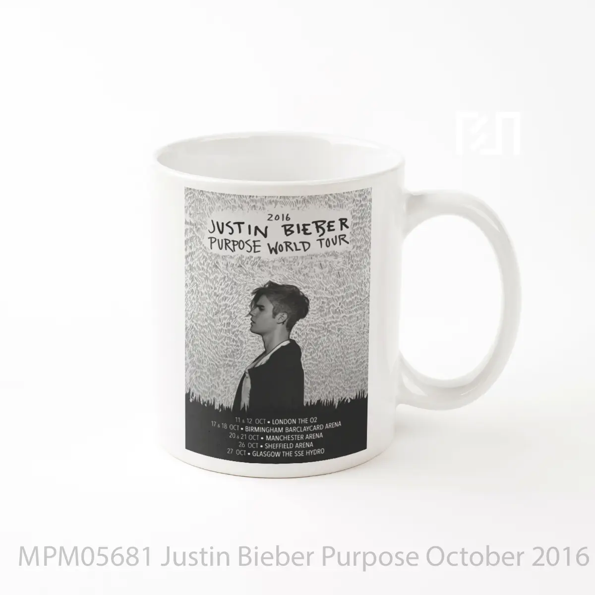 Mug Justin Bieber Purpose October 2016 Uk Tour MPM05681