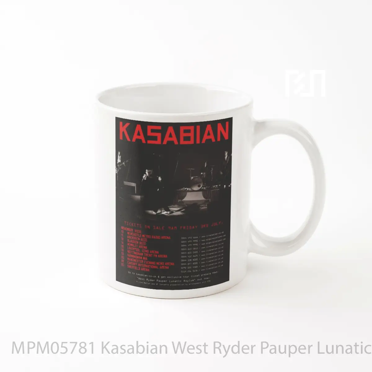 Mug Kasabian West Ryder Pauper Lunatic Asylum Uk Tour 2009 MPM05781