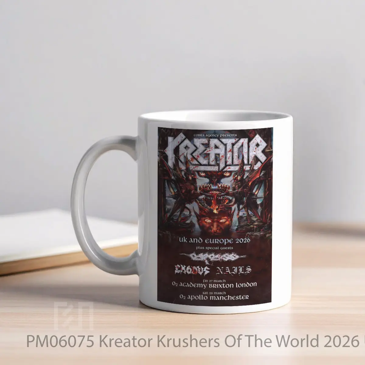 Mug Kreator Krushers Of The World 2026 Uk Tour London MPM06075 - All-side / Desain