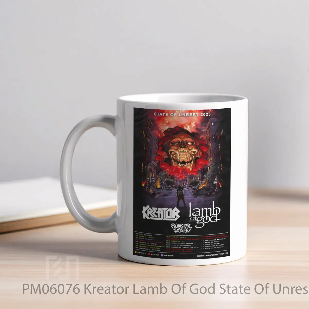 Mug Kreator Lamb Of God State Of Unrest Uk Europe Tour 2023 MPM06076 - All-side / Desain