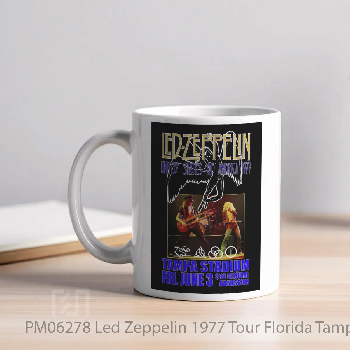 Mug Led Zeppelin 1977 Tour Florida Tampa Stadium Post MPM06278 - All-side / Desain