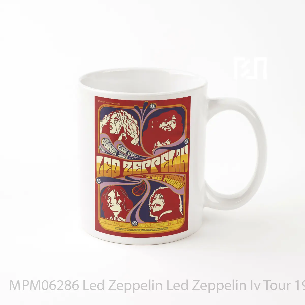 Mug Led Zeppelin Led Zeppelin Iv Tour 1972 Los Angeles MPM06286