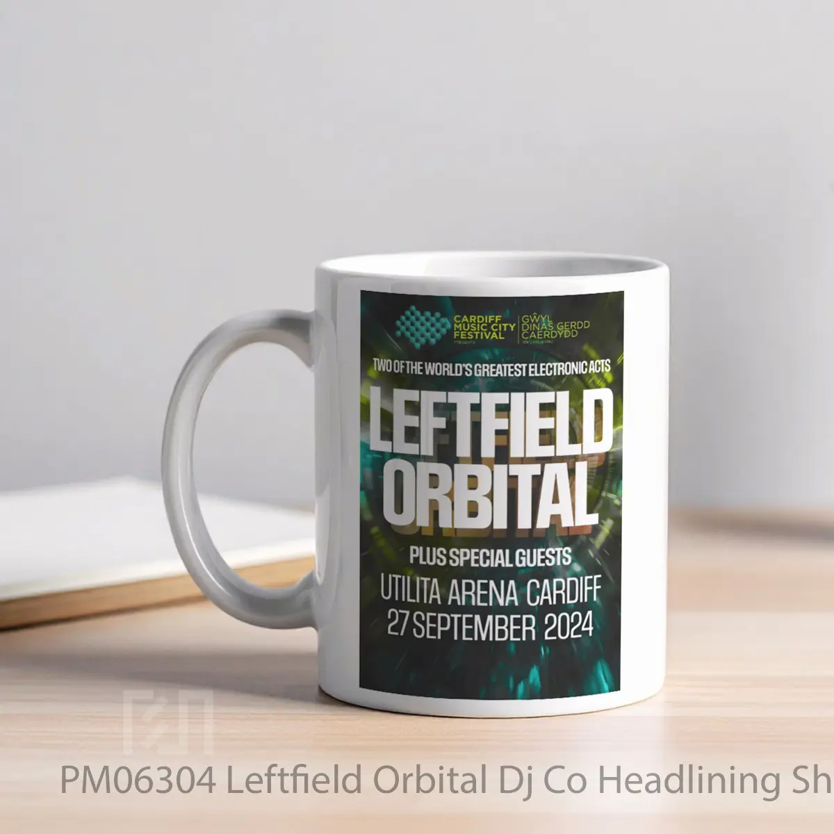 Mug Leftfield Orbital Dj Co Headlining Show Cardiff Utilita Arena MPM06304 - Tampak Kiri