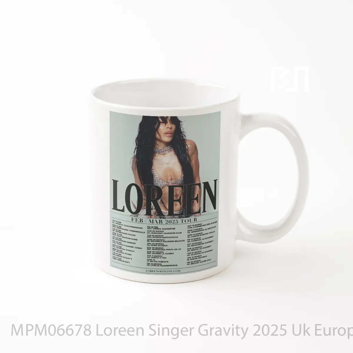 Mug Loreen Singer Gravity 2025 Uk Europe Tour Post MPM06678