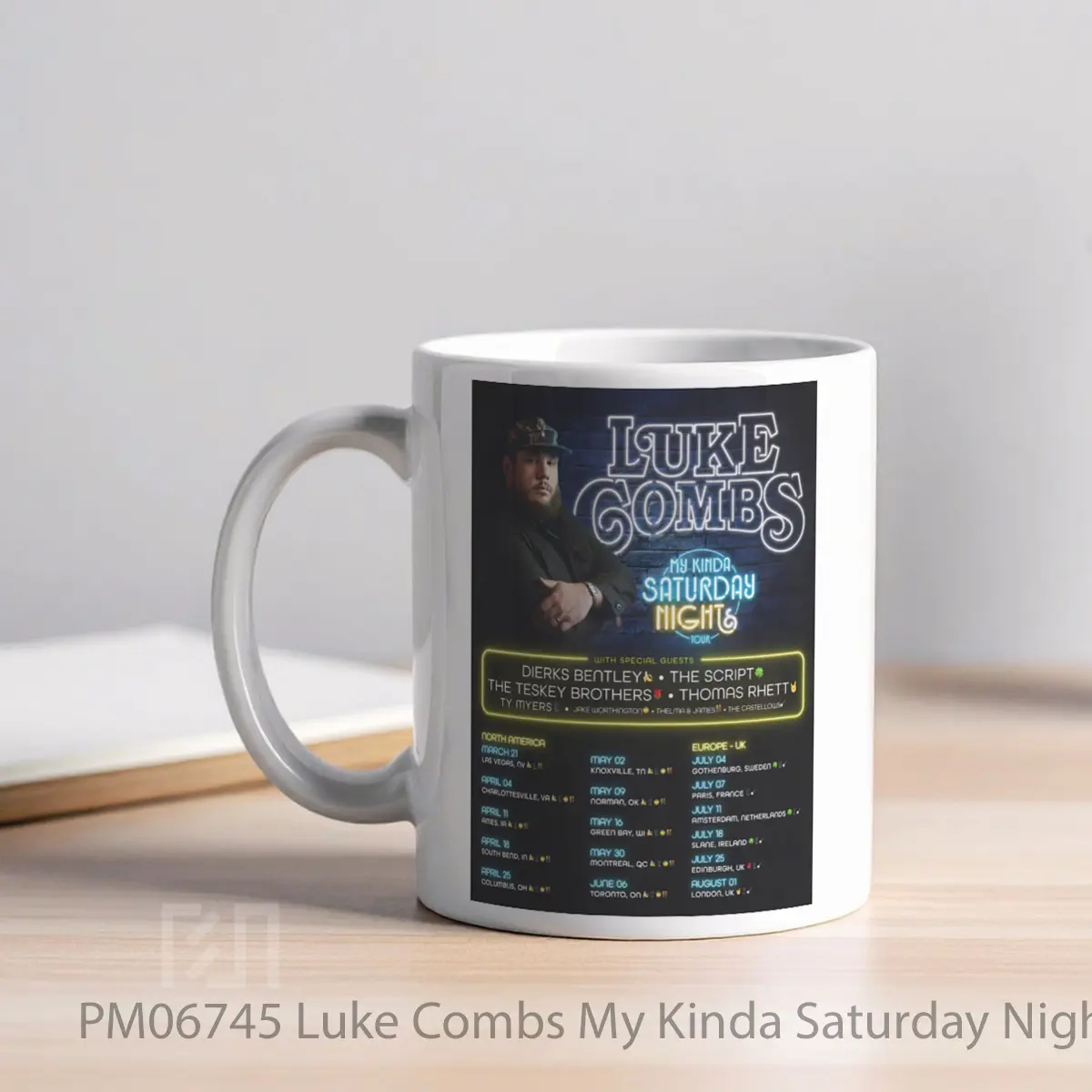 Mug Luke Combs My Kinda Saturday Night 2026 North America Tour MPM06745 - All-side / Desain