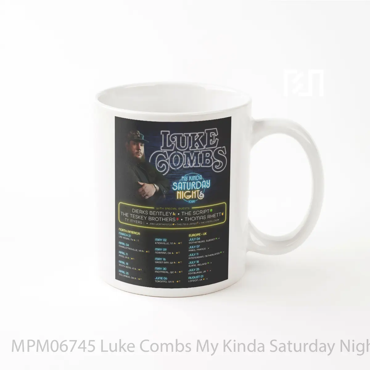 Mug Luke Combs My Kinda Saturday Night 2026 North America Tour MPM06745