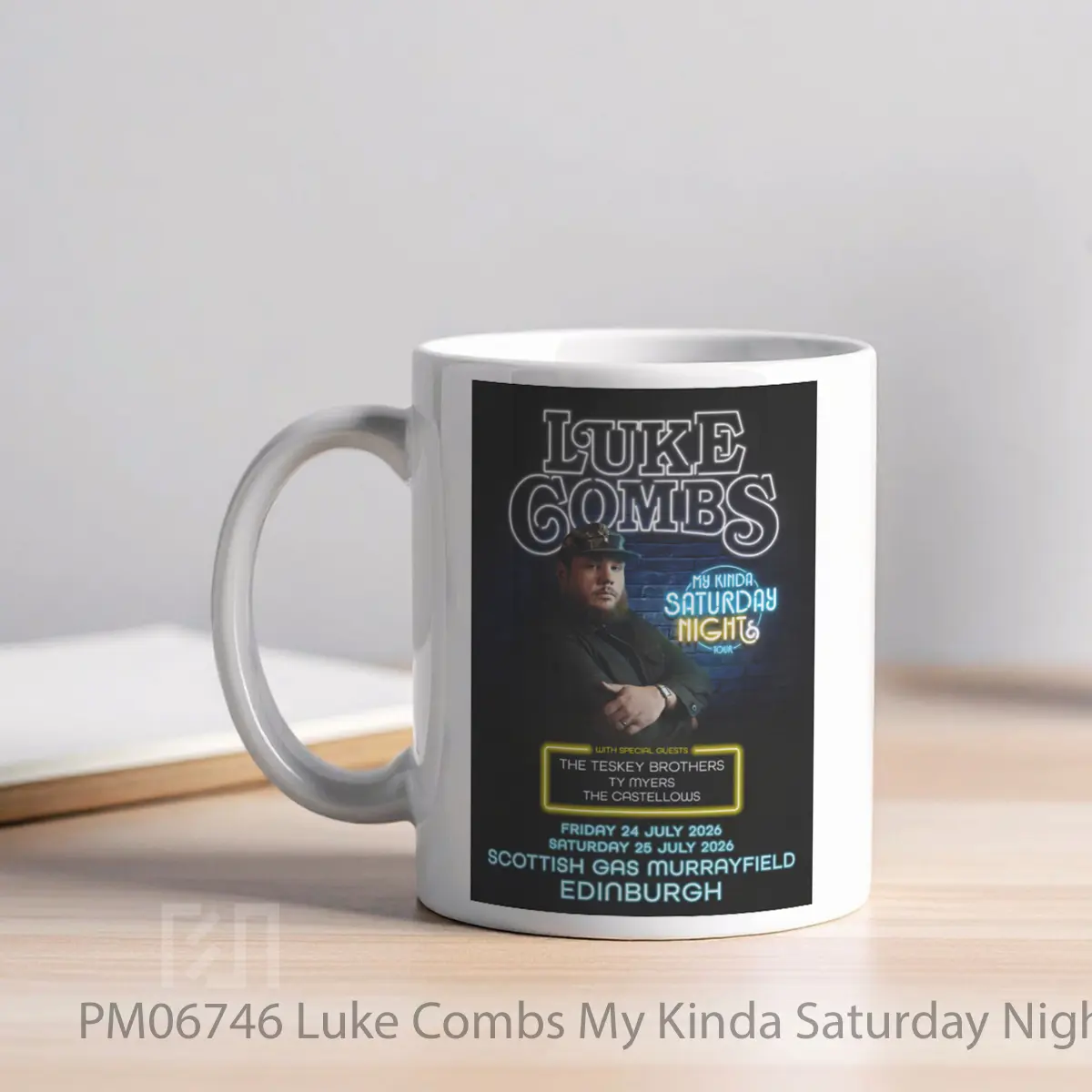 Mug Luke Combs My Kinda Saturday Night Uk Tour 2026 Edinburgh MPM06746 - All-side / Desain