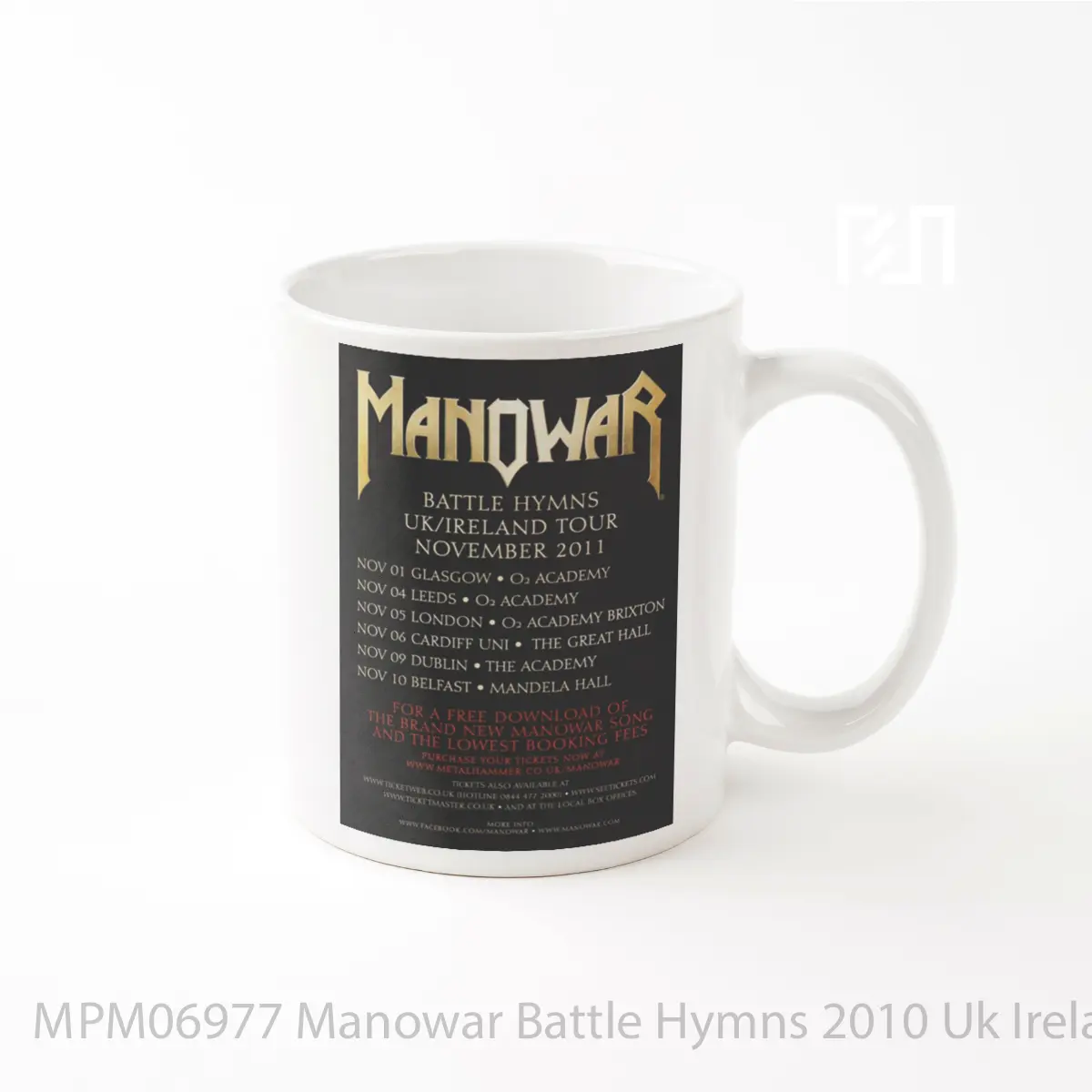 Mug Manowar Battle Hymns 2010 Uk Ireland Tour MPM06977