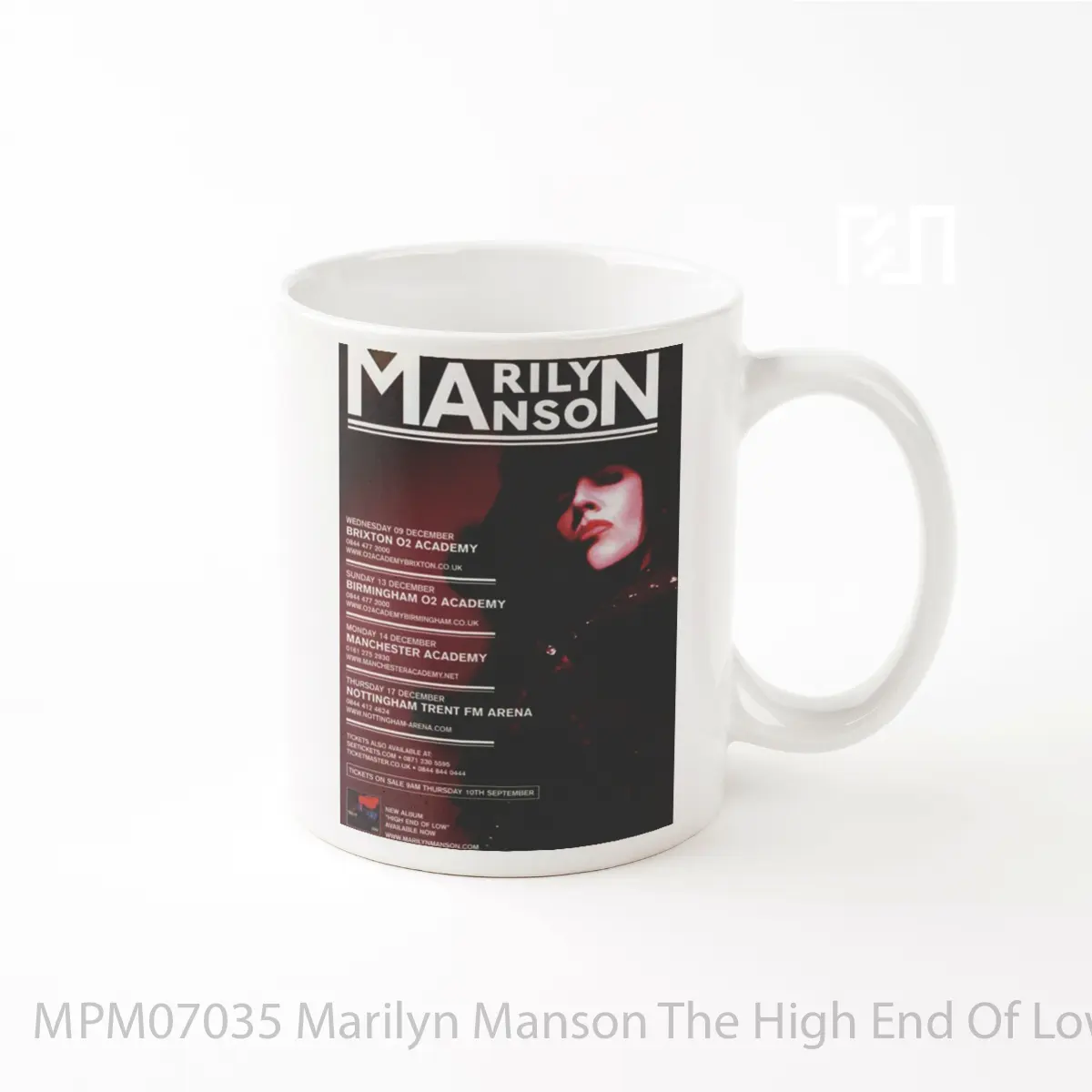 Mug Marilyn Manson The High End Of Low 2009 Uk Tour MPM07035
