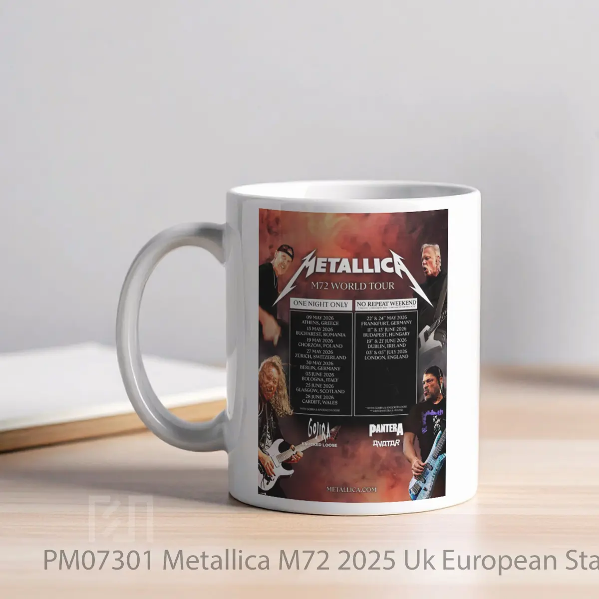 Mug Metallica M72 2025 Uk European Stadium Tour Post MPM07301 - All-side / Desain