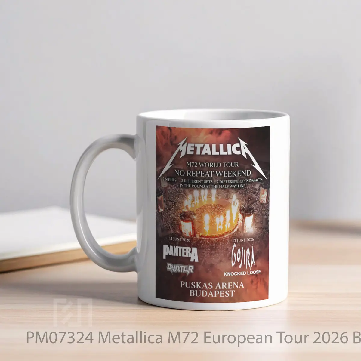 Mug Metallica M72 European Tour 2026 Budapest Puskas Arena MPM07324 - All-side / Desain