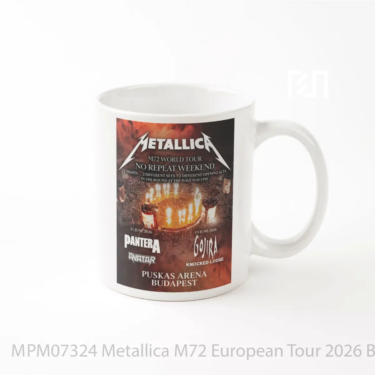Mug Metallica M72 European Tour 2026 Budapest Puskas Arena MPM07324