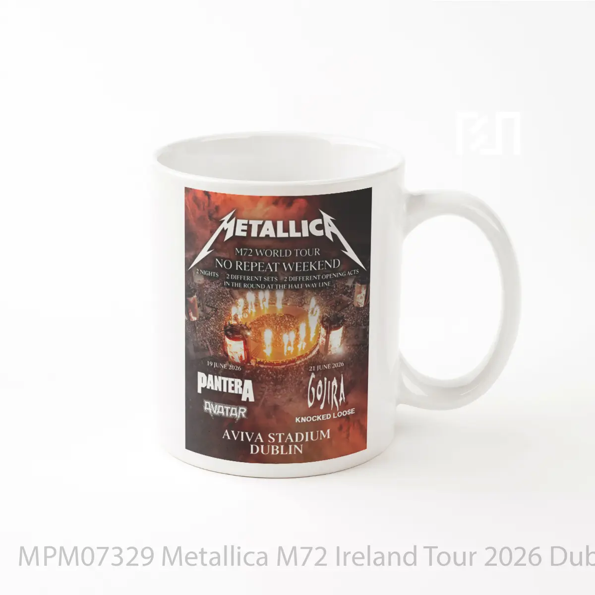 Mug Metallica M72 Ireland Tour 2026 Dublin Aviva Stadium MPM07329