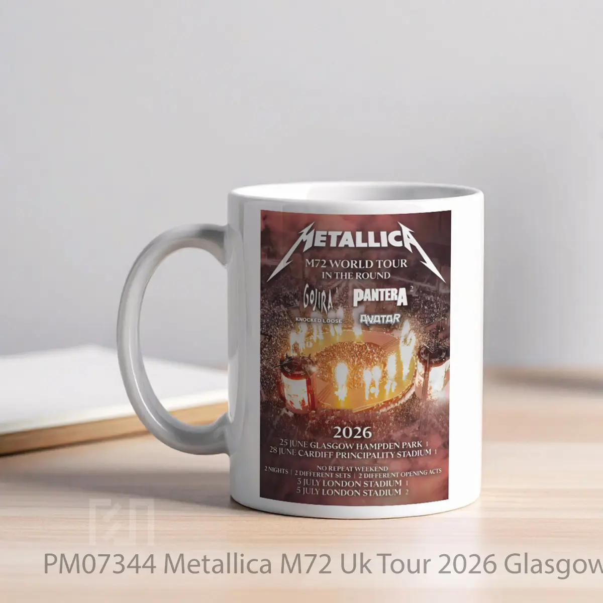 Mug Metallica M72 Uk Tour 2026 Glasgow Cardiff London MPM07344 - All-side / Desain