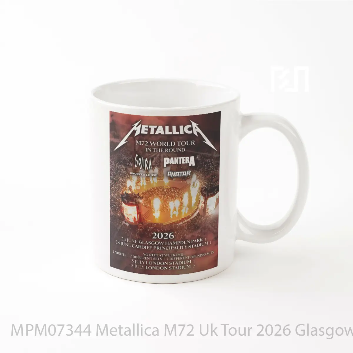 Mug Metallica M72 Uk Tour 2026 Glasgow Cardiff London MPM07344