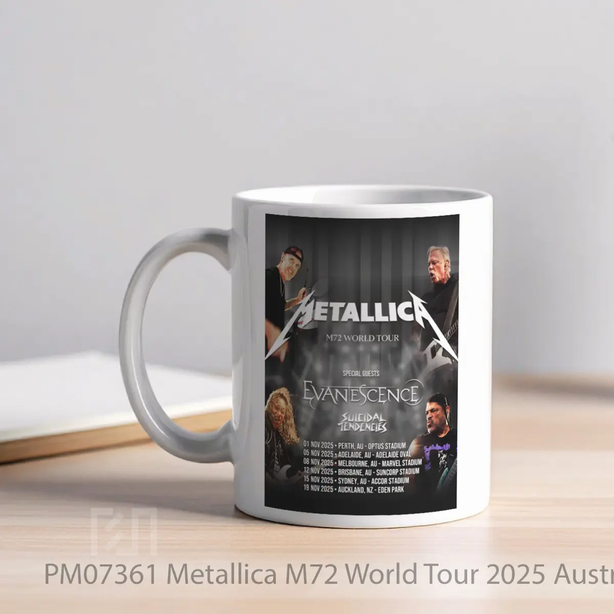 Mug Metallica M72 World Tour 2025 Australia New Zealand MPM07361 - All-side / Desain