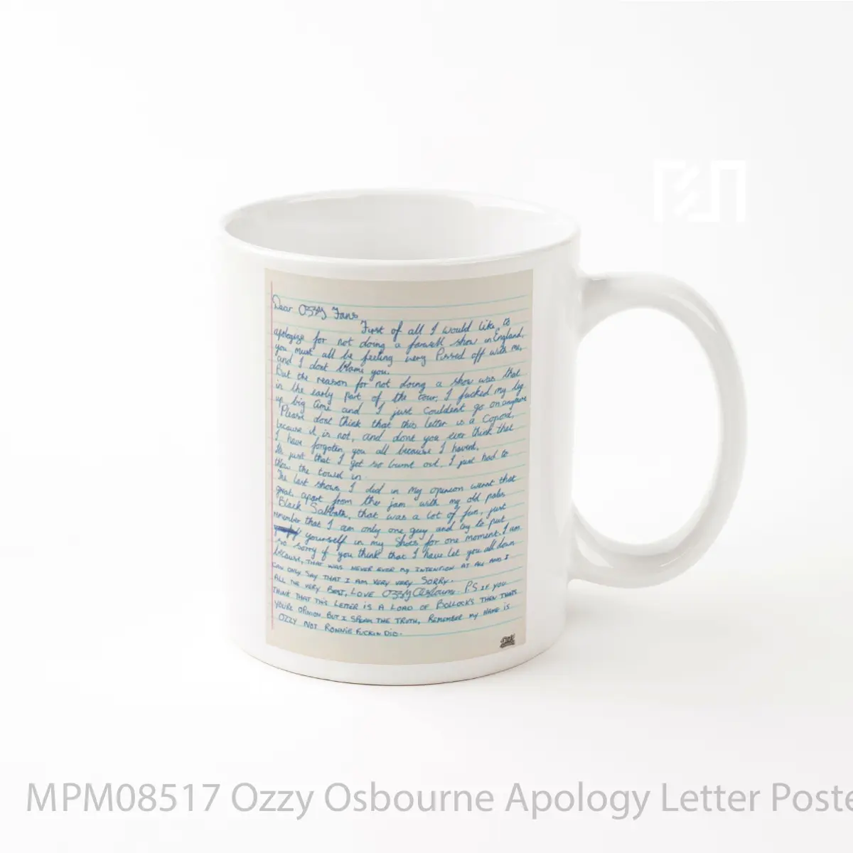 Mug Ozzy Osbourne Apology Letter MPM08517
