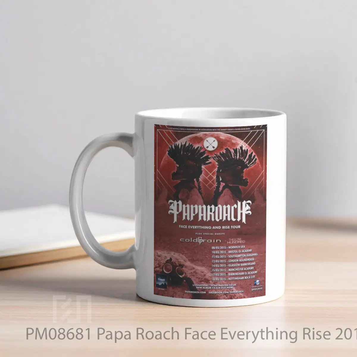 Mug Papa Roach Face Everything Rise 2015 Uk Tour Pos MPM08681 - All-side / Desain