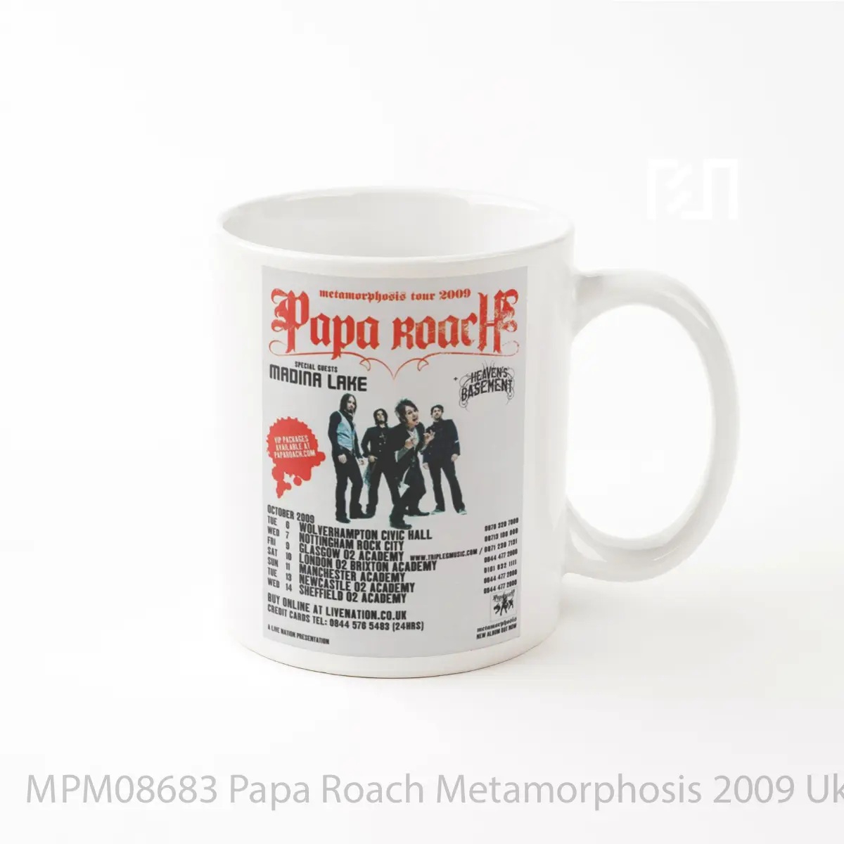 Mug Papa Roach Metamorphosis 2009 Uk Tour Print MPM08683