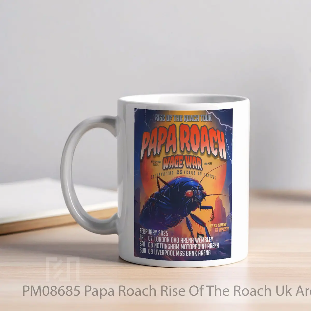 Mug Papa Roach Rise Of The Roach Uk Arena Tour 2025 MPM08685 - All-side / Desain
