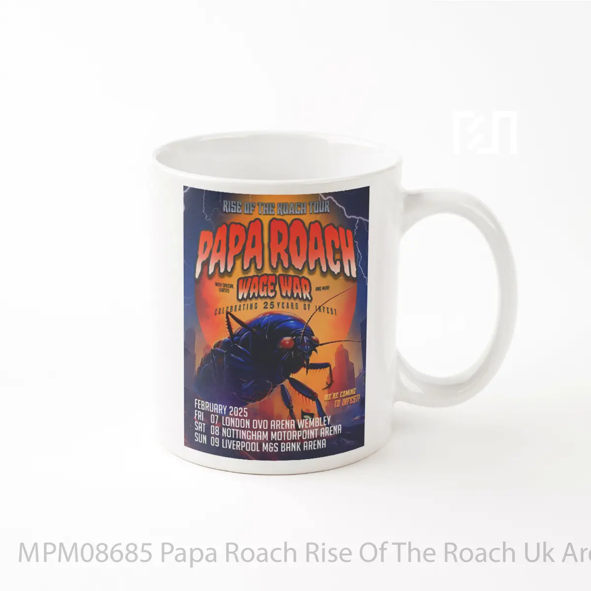 Mug Papa Roach Rise Of The Roach Uk Arena Tour 2025 MPM08685
