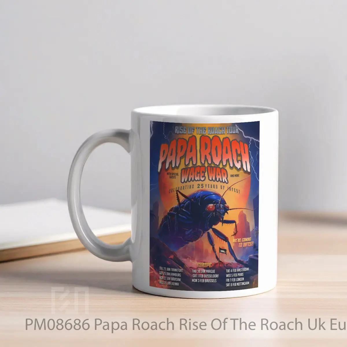 Mug Papa Roach Rise Of The Roach Uk Europe Tour 2025 MPM08686 - All-side / Desain