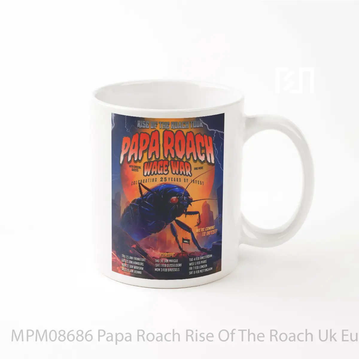 Mug Papa Roach Rise Of The Roach Uk Europe Tour 2025 MPM08686