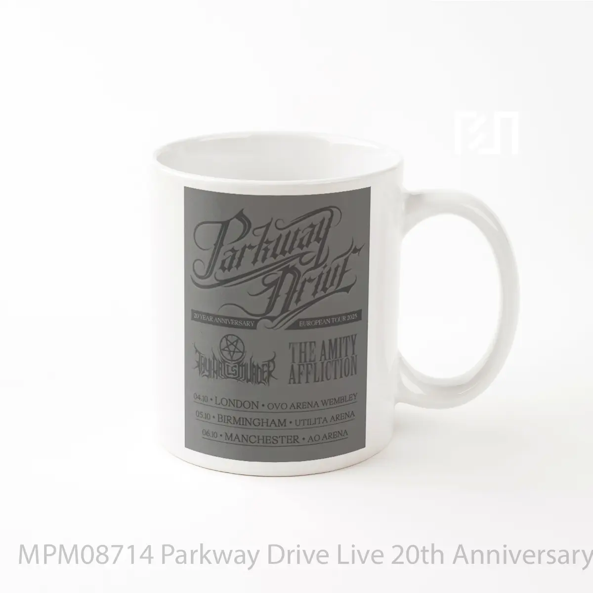 Mug Parkway Drive Live 20th Anniversary Uk Tour 2025 London Birmingham Manchester MPM08714