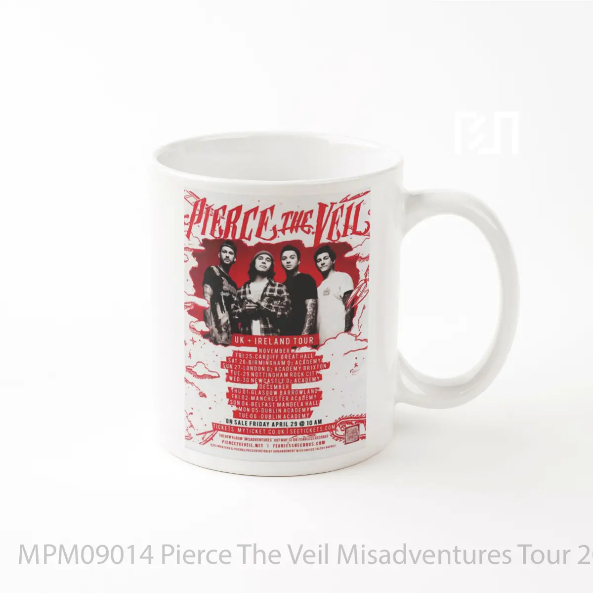 Mug Pierce The Veil Misadventures Tour 2016 Uk Ireland MPM09014