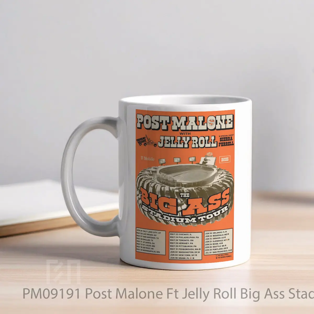 Mug Post Malone Ft Jelly Roll Big Ass Stadium Tour 2025 MPM09191 - All-side / Desain
