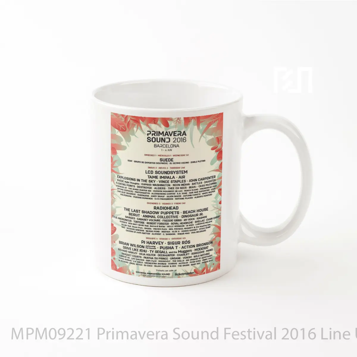 Mug Primavera Sound Festival 2016 Line Up Variant 2 MPM09221
