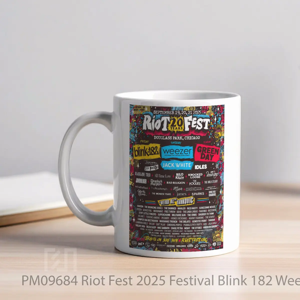 Mug Riot Fest 2025 Festival Blink 182 Weezer MPM09684 - All-side / Desain