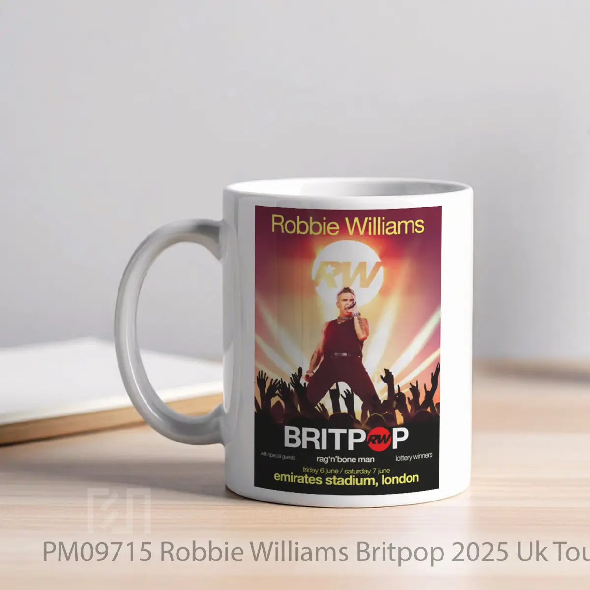 Mug Robbie Williams Britpop 2025 Uk Tour London Emirates MPM09715 - All-side / Desain