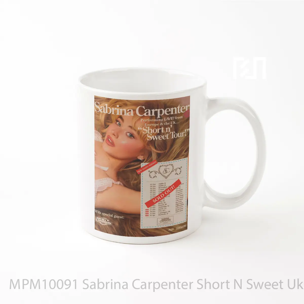 Mug Sabrina Carpenter Short N Sweet Uk Europe Tour 2025 MPM10091